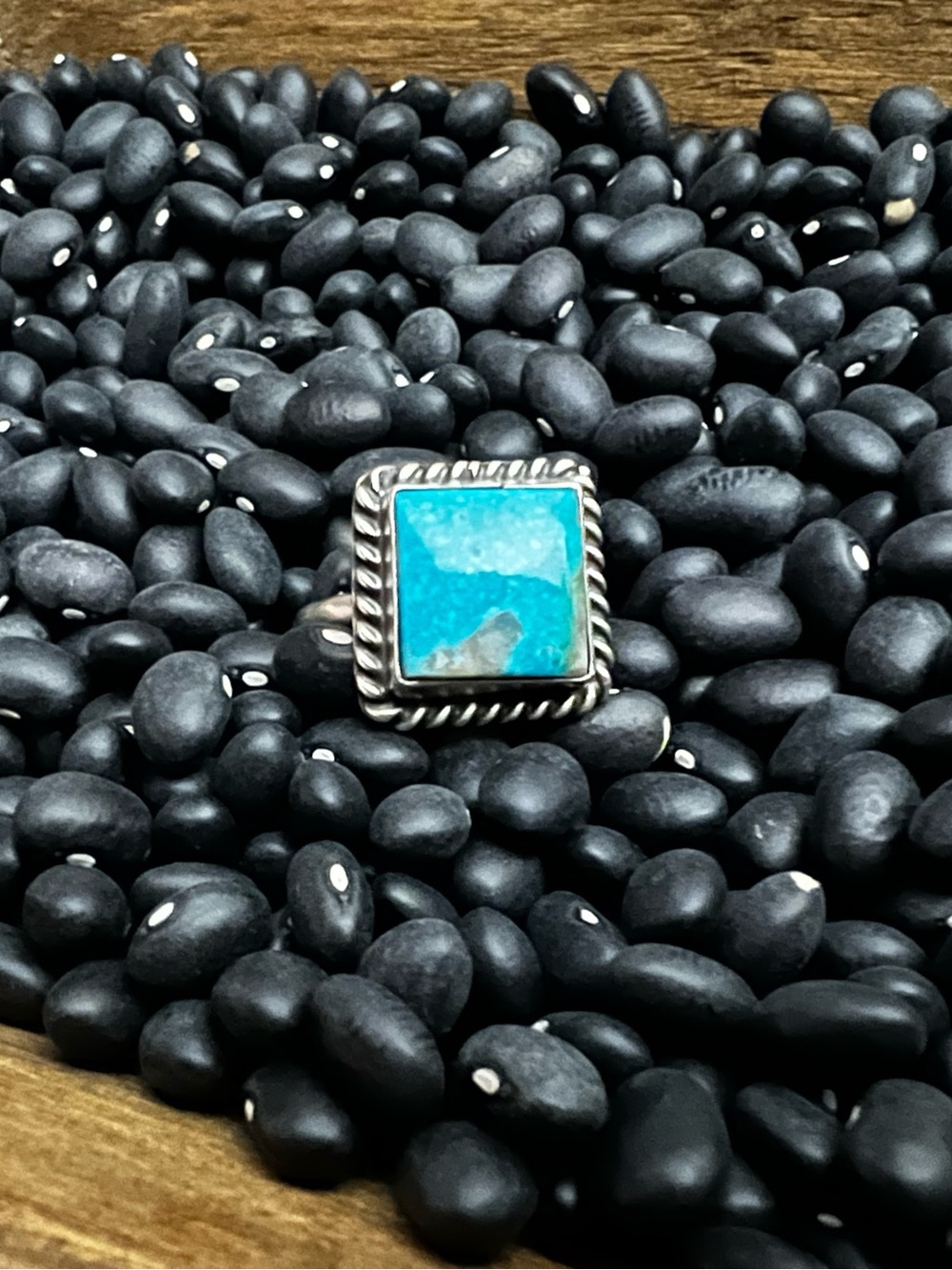 Turquoise Square Sterling Silver Ring Dixon